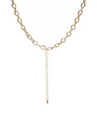 Gold Tone 16'' Chain Lock Pendant Necklace