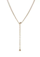 Gold Tone 20'' Lock and Key Double Row Necklace