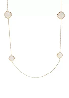 Gold Tone 42'' Strand Foil Station Necklace