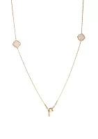 Gold Tone 42'' Strand Foil Station Necklace