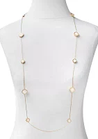 Gold Tone 42'' Strand Foil Station Necklace