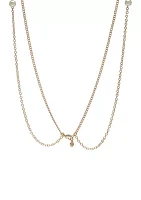 Gold Tone 42'' Double Row Pearl Strand Necklace