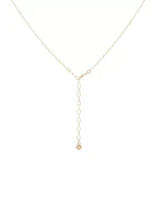 Gold Foil and Pearl Y Neck Necklace