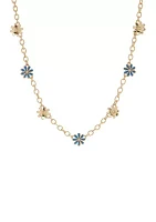 Blue Flower Collar Necklace