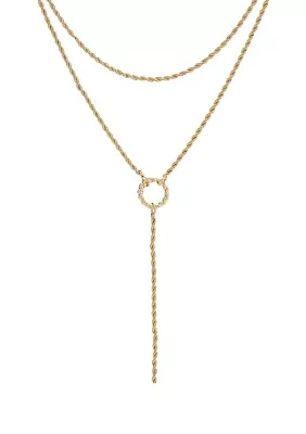 Gold Rope Chain Multi Row Necklace