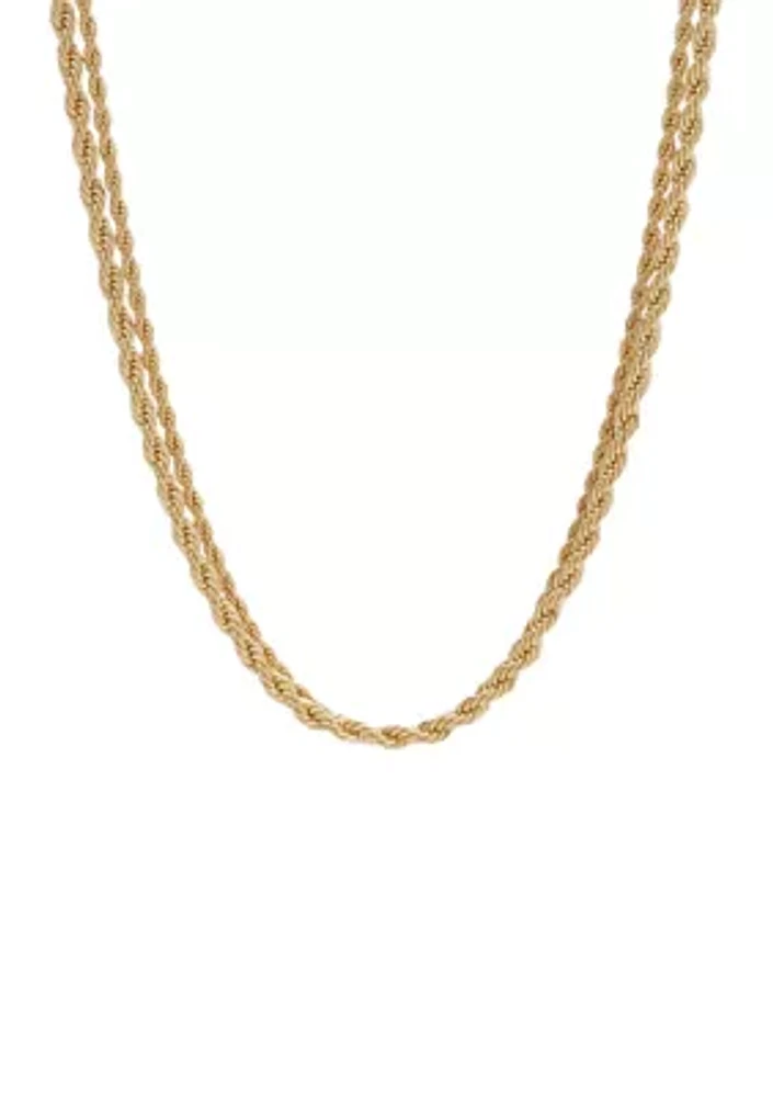 Gold Rope Chain Multi Row Necklace