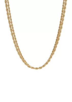 Gold Rope Chain Multi Row Necklace