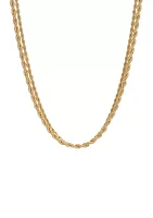 Gold Rope Chain Multi Row Necklace