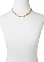 Gold Rope Chain Multi Row Necklace