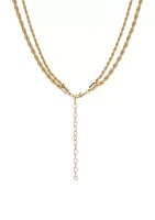 Gold Rope Chain Multi Row Necklace