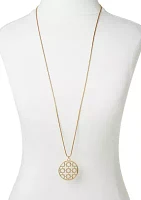 Gold Foil Long Pendant Necklace