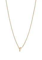 Gold Foil Long Pendant Necklace