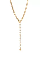 Gold Tone 16" 2 Row Lock and Key Pendant Necklace