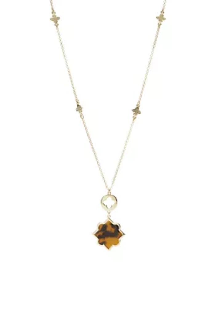 Gold Tone 36" Tortoise Necklace