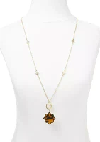 Gold Tone 36" Tortoise Necklace