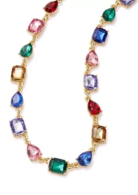 Gold Tone Mixed Stone Collar Necklace