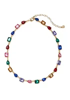 Gold Tone Mixed Stone Collar Necklace