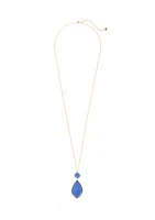 Gold Tone Navy Motif Pendant Necklace