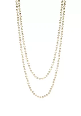 72 Inch White Pearl Necklace 