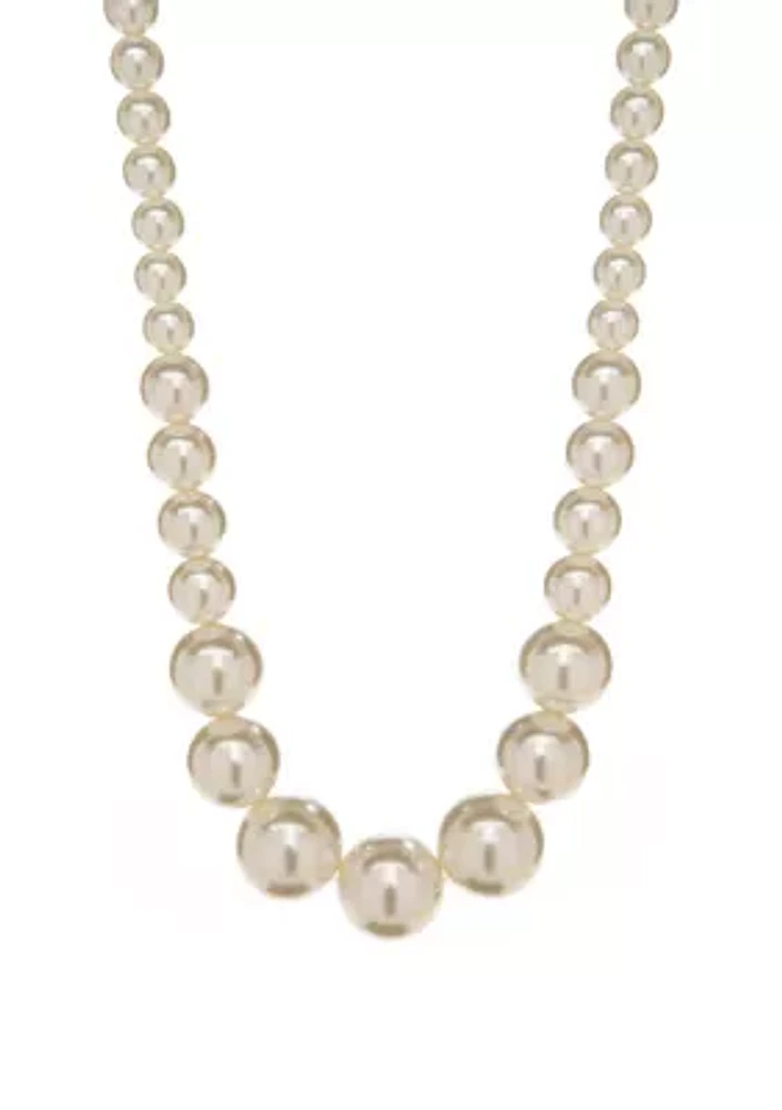  18 Inch White Pearl Strand Necklace  