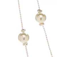 6 Millimeter White Pearl Long Chain Necklace 