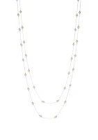 6 Millimeter White Pearl Long Chain Necklace 