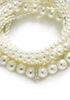 Multi Strand Pearl Stretch Bracelet