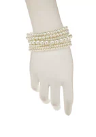 Multi Strand Pearl Stretch Bracelet