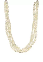 18 Inch Multi Strand Pearl Necklace 