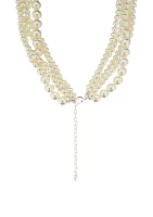 18 Inch Multi Strand Pearl Necklace 