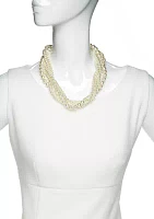 18 Inch Multi Strand Pearl Necklace 