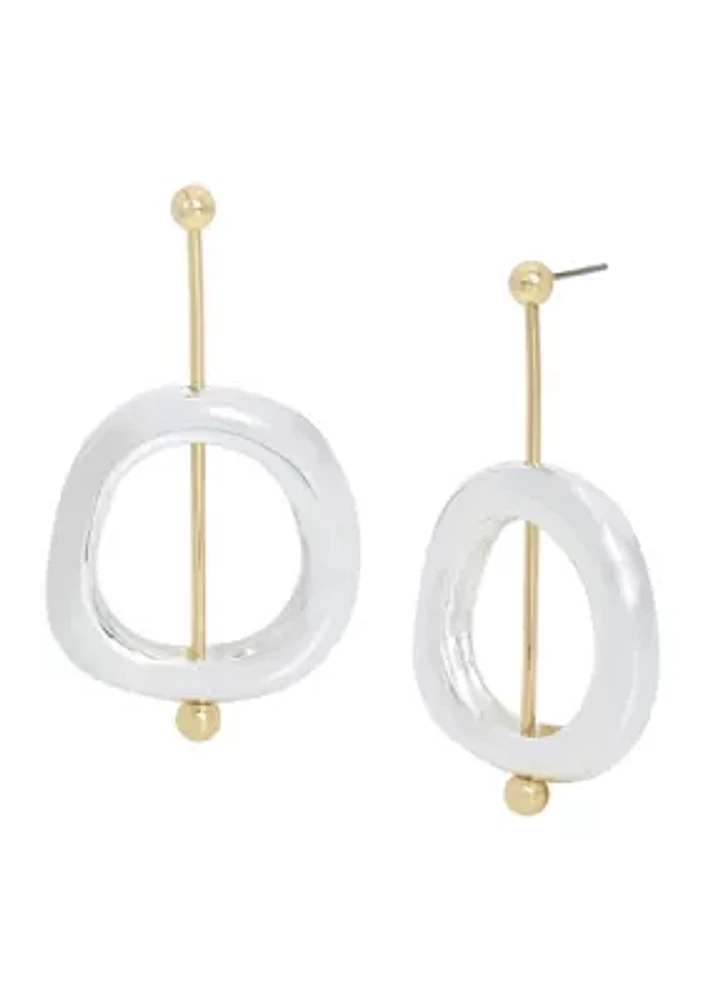 Open Circle Stick Drop Earrings