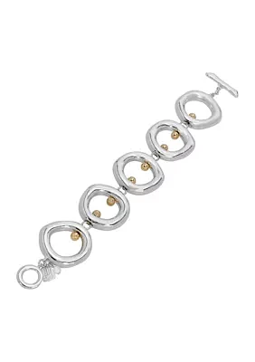 Open Circle Ball Toggle Bracelet