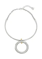 Open Circle Pendant Wire Necklace