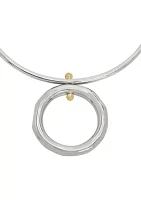 Open Circle Pendant Wire Necklace