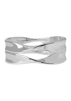 Sculptural Cut-Out Hinged Bangle Bracelet