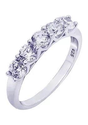 100 Facet 1 ct. t.w. Cubic Zirconia 5-Stone Band Ring