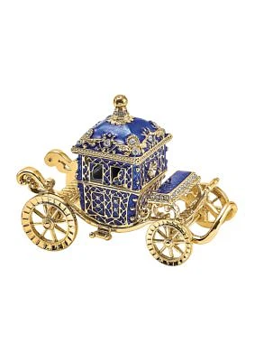 Bejeweled Royal Blue Carriage Trinket Box