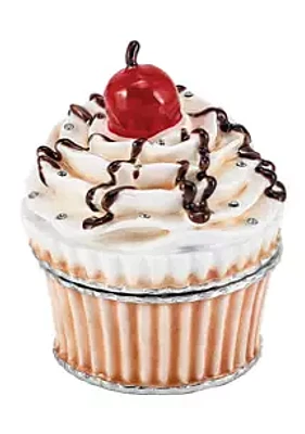 Luxury Giftware by Jere Bejeweled Cherry On Top Cupcake Trinket Box
