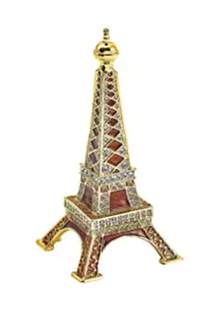 Luxury Giftware by Jere Bejeweled Paris Eiffel Tower Ring Holder Trinket Box