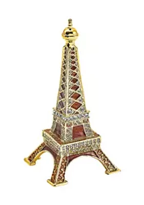 Luxury Giftware by Jere Bejeweled Paris Eiffel Tower Ring Holder Trinket Box
