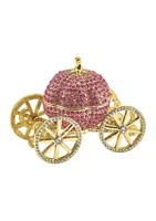 Luxury Giftware by Jere Bejeweled Pink Pumpkin Coach with Ring Pad Trinket Box