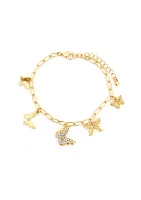 Gold Plated Butterfly Charm Bracelet