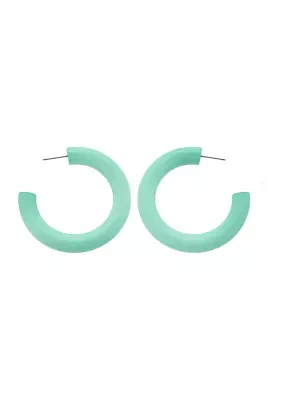 Mint Tube Hoop Earrings