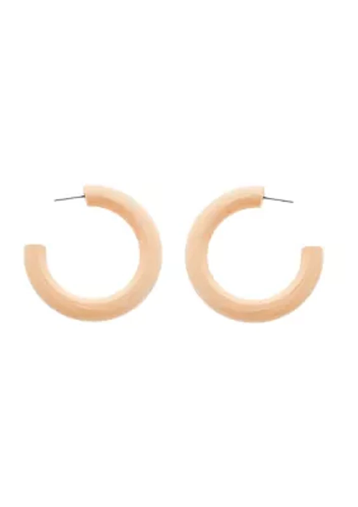 Peach Tube Hoop Earrings