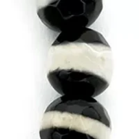 Black and White Stone Hoop Earrings