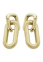 Gold Plated Textured Link Earrings