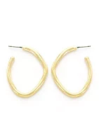 Gold Plated Organic Hoop Earrings