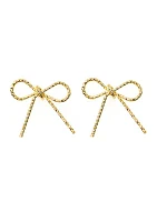 Gold Plated Delicate Bow Earrings