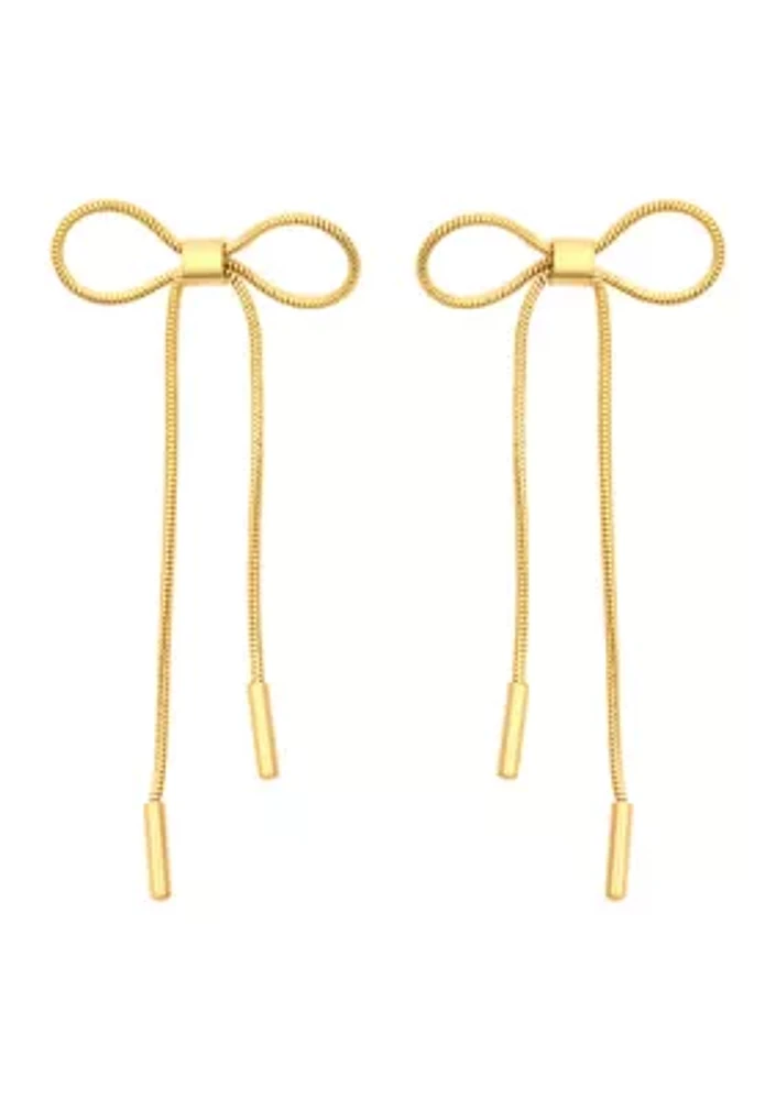 Gold Plated Snake Bow Earrings